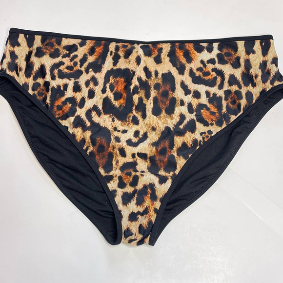 River Island Brown Leopard Print Bikini Bottom NWT Size 20 - Picture 4 of 8
